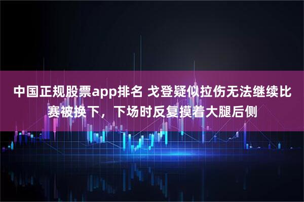 中国正规股票app排名 戈登疑似拉伤无法继续比赛被换下，下场时反复摸着大腿后侧